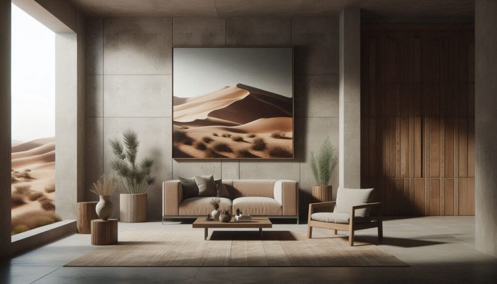 Decoração inspirada em desertos minimalismo e tons terrosos