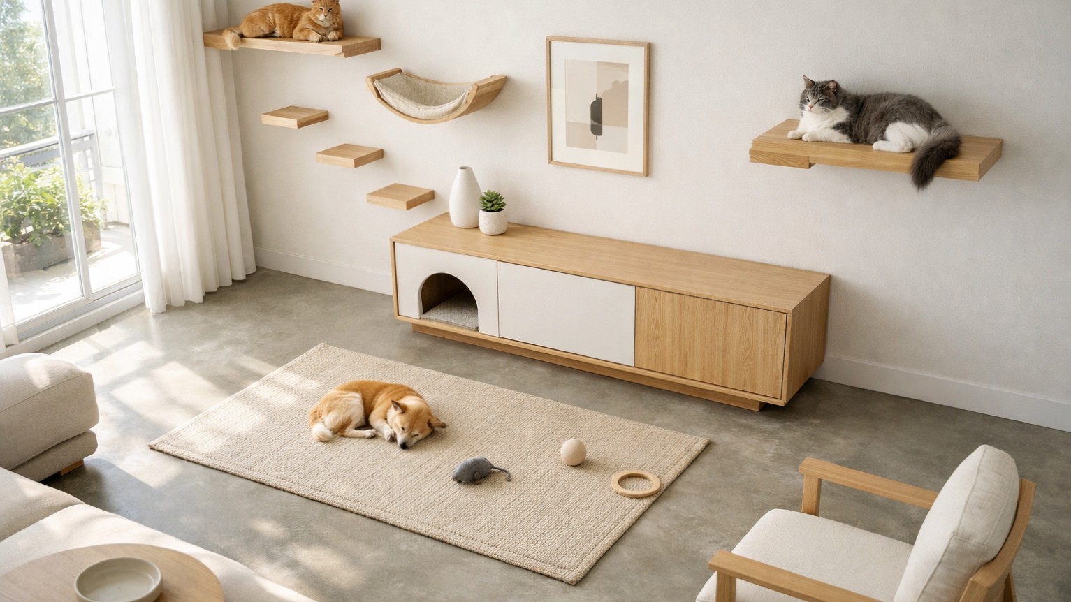 Casa pequena com muitos pets: como gerir espaço confinado sem estresse