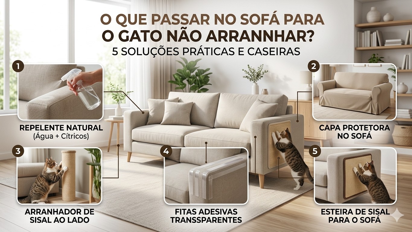 O que Passar no Sofá para Gato Não Arranhar? 5 Soluções Práticas e Caseiras